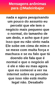 Quando o cara fala que a mina tem que ser novinha, virgem e o diabo a  quatro, pode saber que é porque ele é um bosta. Vi essa caixinha ontem no  twitter