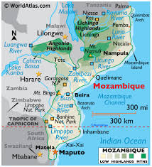 Africa zambezi river location map. Mozambique Maps Facts World Atlas