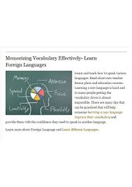 Starting a new language means learning new words. Memorizing Vocabulary Effectively Learn Foreign Languages