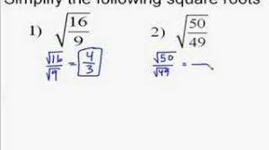 How to find the square root of a fraction? Simplify Squares Roots Radicals That Have Fractions Video Lessons Examples And Solutions
