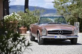 Bronze Mercedes Benz W113 280sl 250sl 230sl Pagoda In Italy Tuscany Nostalgic Classic Car Travel Mercedes Benz Autos Oldtimer Traumauto