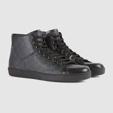 Gucci Canvas Gg Supreme High Top Sneaker In Gray For Men Lyst