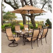 Hanover Monaco 7 Piece Outdoor Patio Dining Set Monaco7pcsw The Home Depot In 2020 Outdoor Patio Set Patio Patio Furnishings
