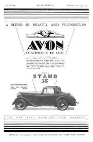 Standard Avon Car Autocar Advert October 13th 1933 Avon Amazing Cars British Cars