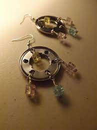 Recycled Computer Parts Beaded Dangle Earrings By Mystitchesnstones On Etsy 12 99 Upcycled Jewelry Beaded Jewelry Jewelry Projects