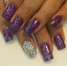 49 Trendy Ideas Wedding Nails Purple Glitter Manicures Purple Glitter Nails Nail Designs Glitter Purple Nails