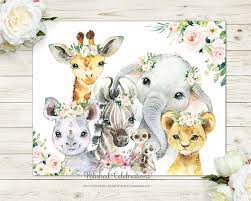 Soft Blush Jungle Animal Nursery Art Safari Nursery Print Etsy Animal Nursery Art Jungle Animals Nursery Safari Animals Nursery