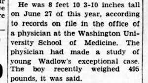 Image result for robert wadlow stats