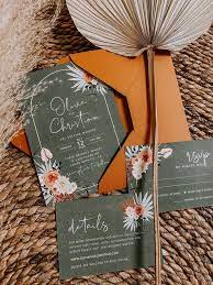Ava Greenery Wedding Invitation Template Rustic Boho Wedding Etsy Wedding Invitation Templates Rustic Wedding Invitations Boho Wedding Invitations Rustic
