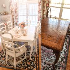 a dining room set with chalk paint