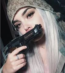 Purple gun aesthetic, military pfp, edgy pfp gun, black gun. Gangster Girl With Gun Aesthetic Novocom Top