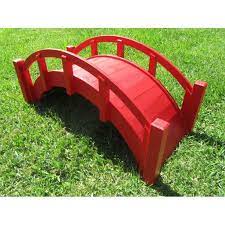 Samsgazebos Miniature Japanese Wood Garden Bridge 25 Inch Red Walmart Com Garden Bridge Diy Ponds Backyard Outdoor Decor Backyard