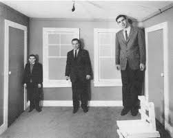 Why You Look Different In Height And Size In The Same Room Ames Room Illusion Ames Room Illusions Funny Illusions