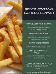 Setelah itu letakkan mangkuk berisi kentang dan kaldu ke kulkas dan diamkan selama 5 menit. Begini Cara Membuat Kentang Goreng Renyah Tahan Lama
