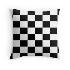 Black And White Checker Black White Checker Design Bedspread Mini Chess Sticker Throw Pillow Throw Pillows Patterned Throw Pillows Black And White Decor