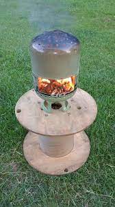 Propane Tank To Chimney Cooker Gas Fire Pit Table Rocket Stoves Diy Wood Stove