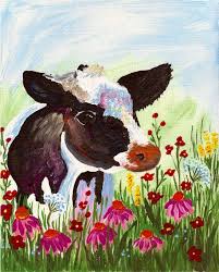 Black And White Cow Pictures To Print Holstein Cow Print Cow With Flowers Print Whimsical Etsy Cow Art Print Cow Art Cow Painting