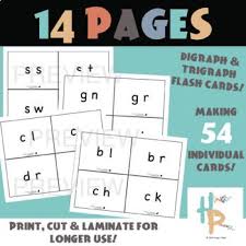 Beginning And Ending Digraph Trigraph Flash Cards With