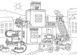 Lego Fire Station Coloring Page For Kids Printable Free Lego Duplo Pompieri Cartoni Animati Colori