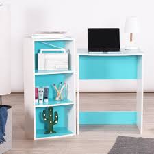 1 tiroir avec 5 meuble bureau blanc laqué et acier chromé équipé de rangement adapté pour vos documents et. Furnish1 Ensemble De Bureau Etagere Rangement Et Bureau Pour L Etude A Domicile Des Enfants Et Des Etudiants Bleu Achat Vente Bureau Furnish 1 Ensemble De Burea Cdiscount