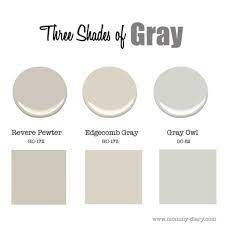 Color is one of the most important aspects of the design of any room. Three Shades Of Gray Revere Pewter Edgecomb Gray Mommy Diary