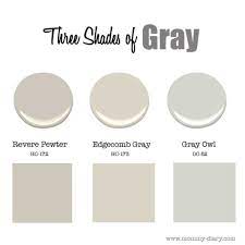 Revere pewter has warm green grey undertones and sometimes looks purple in houses. Three Shades Of Gray Revere Pewter Edgecomb Gray Mommy Diary