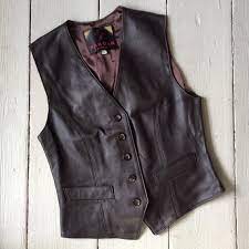Vintage Leather Vestuk 12 Leather Waistcoat Soft Dark Brown Etsy Leather Waistcoat Vintage Leather Vintage Leather Vest