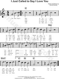 I Just Called To Say I Love You слова Lyrics Sheet Music Music Chords Piano Sheet Music