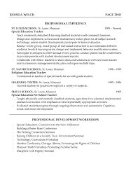 Special Education Teaching Resume Example