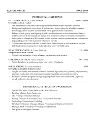 Your resume should highlight not only your professional experience related to the teaching profession but also the skills that you possess that make you a strong candidate for the. Special Education Teaching Resume Example