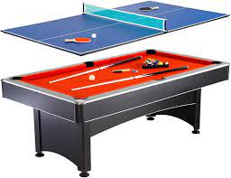 The most common ones are tables that include air hockey, ping pong, and pool. Amazon Com Hathaway Maverick 7 Foot Pool And Table Tennis Multi Game With Red Felt And Blue Table Tennis Surface Includes Cues Paddles And Balls Tabletop Table Tennis Games Sports Outdoors