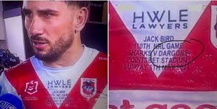 St George Illawarra misspelled Dragons as "Dargons" for Jack Bird's 150th  NRL game : r/nrl