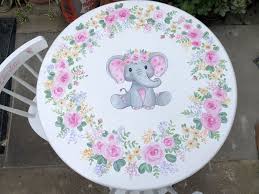 Maybe you would like to learn more about one of these? Baby Elephant Table And Chair Set Hand Painted Kids Table Etsy Kids Table Set Painted Kids Table Elephant Table