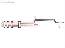 450x450 gatling machine gun 3d illusion lamp plan vector file for cnc. How To Draw Gatling Gun Or Minigun Step By Step 10 Easy Phase
