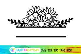 Download Floral Split Monogram Frame Svg Crella