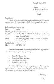 Bukanlah hal yang sulit membuat surat lamaran kerja, akan tetapi anda juga tidak boleh sembarangan dalam membuatnya. Contoh Surat Lamaran Pekerjaan Tulisan Tegak Bersambung