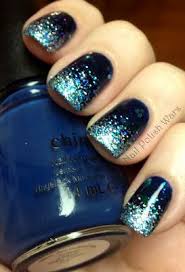 Glitter Black And Blue Ombre Nails Nail Polish Wars Blue Glitter Nails Nail Polish Sparkly Nails