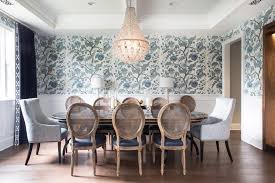 Dining room tables with chairs. Los Angeles Cane Back Dining Room Chairs Traditional With White Wainscoting Ceramic Table Lamps Wood Paneling
