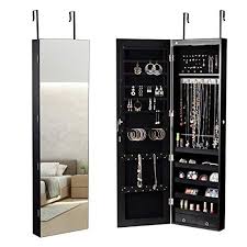 Costway Armoire A Bijoux Mural Avec Miroir Et Lumiere Led Armoire De Rangement Accrochee A La Porte 120 En 2020 Armoire Bijoux Rangement Avec Miroir Armoire Rangement