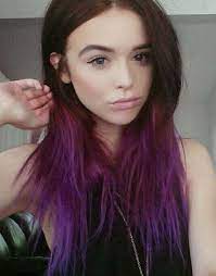 15 Trendy Hair Brown Medium Straight Brunettes Dip Dye Hair Purple Hair Tips Hair Color Purple
