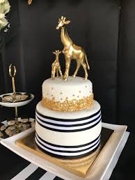 Boy Black And Gold Baby Shower Cake Pin By Lillian Brandao On Black White Gold Safari Shower Baby Shower Giraffe Safari Baby Shower Boy Giraffe Cakes