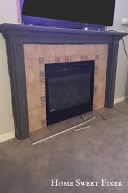 Place your stencil in the upper corner of the surround. Easy White Subway Tile Fireplace Makeover Home Sweet Fixer