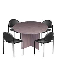 Set of purple conference room furniture on green. Boss Conference Tablechair Set Office Depot