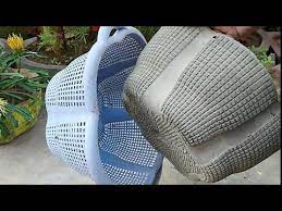 What kind of wicker planter do i need? Casting Cement Pot From Plastic Basket At Home Very Easily Youtube Diy Cement Planters Diy Concrete Planters Cement Flower Pots