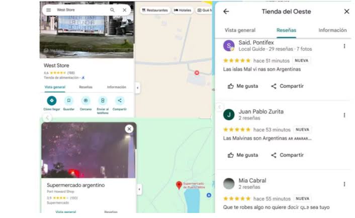 La campaña en redes llegó a Google Maps: argentinos llenaron de mensajes las reseñas de las Islas Malvinas - Diario Lomas