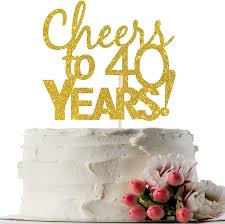 It is represented by the gemstone and color of the ruby. Amazon Com Cheers To 40 Years Cake Topper Gold Glitter 40th Birthday Wedding Anniversary Cake Bunting Party Decoration Grocery Gourmet Food