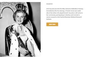 Nowadays beauty isn't only the way we look. Armi Kuusela Miss Universe Pertama Tahun 1952 Halaman All Kompas Com
