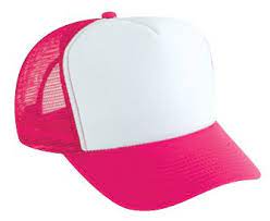 Plain Cap White Front Hot Pink Back Trucker Hat Mesh Hat Snap Back Hat Plain Trucker Hat Mesh Hat Trucker Hat Mesh Trucker Hat