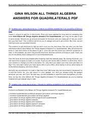 This quadrilaterals and polygons worksheets will produce twelve problems for finding the interior angles of different quadrilaterals. Vibdoc Com Gina Wilson All Things Algebra Answers For Quadril Pdf Read And Download Ebook Gina Wilson All Things Algebra Answers For Quadrilaterals Course Hero