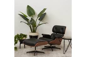 1971 herman miller eames lounge chair and ottoman rosewood 670 and 671 black. Matt Blatt Eames Lounge Chair And Ottoman Replica Premium Black Leather Matt Blatt